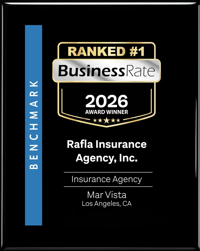 BusinessRate Ranked #1, 2026 Award Winner: Rafla Insurance Agency, Inc., Insurance Agency, Mar Vista, Los Angeles, CA